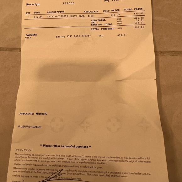 Louis Vuitton monte carlo size 10 US. - Picture 6 of 6